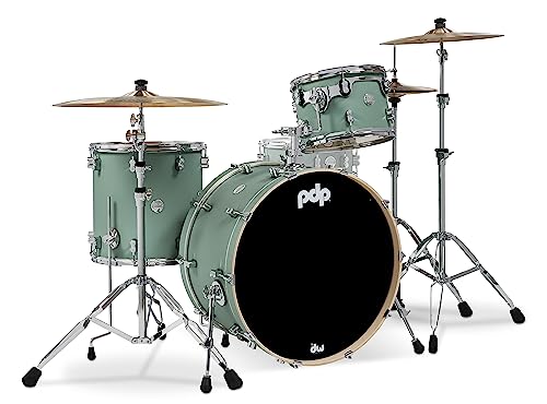 Pacific Drums & Percussion PDP Concept Maple 3-Piece Rock, Satin Seafoam Drum Set Shell Pack (PDCM24RKSF)