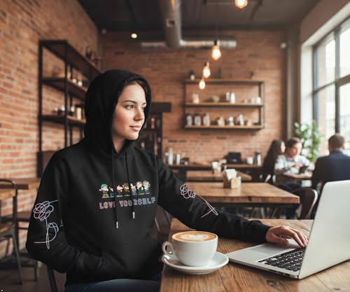 Teiniuby Women Bangtan Hoodie Love Yourself Sweatshirt K-pop Jungkook Suga V RM Jin J-hope Long Sleeves Pullover Sweater Coat