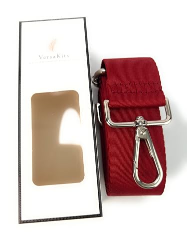 Image of Purse Strap Replacement for Crossbody Bags & Handbags | Premium Webbing with Silver Hardware Clip-On Installation Adjustable Length Comfortable Wide Guitar Style Strap