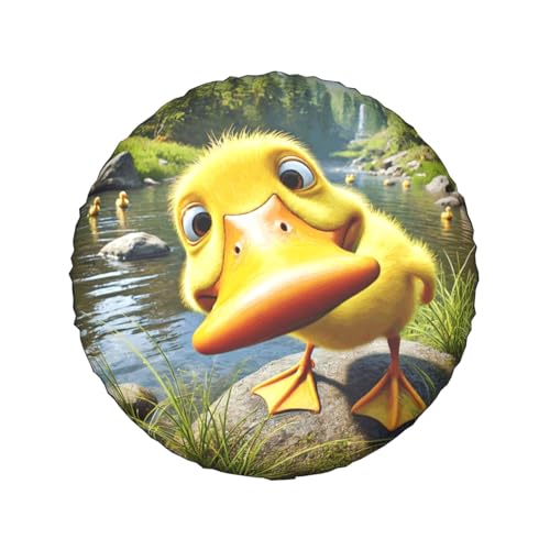 Image of Funny Duck Spare Tire Cover with Unique Print, Weatherproof Wheel Covers Tire Protector, Universal Fit for Rv, Trailer, SUV, Camper Vehicle
