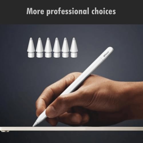 Image of SIXFU 6 PCS Replacement Pencil Tips for Apple Pencil, Durable iPencil Tip Nibs Accessories for iPad Pro /Apple Pencil Pro /USB-C / 1st Gen / 2nd Generation (Metal Top)