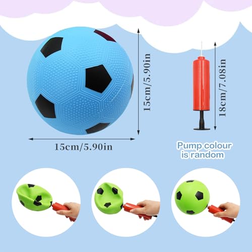 Coriver 3 Stück Mini-Fußball -15 cm Aufblasbare Kleine Fußbälle, 3 Farben Kleine Kinder Fußball mit Pumpe, PVC Sommer-Pool-Strandbälle, Indoor-Outdoor-Sportspielzeug für Kinder Spielen Trainieren
