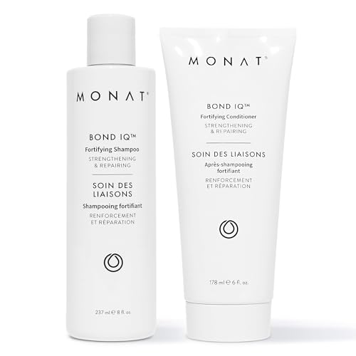 MONAT BOND IQ Shampoo & Conditioner Set Strengthening & Repairing Duo with Biomimetic Peptide Technology Lupin Protein & Baobab Extract for Smoother Shinier Stronger Hair 8 fl oz & 6 fl oz