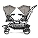 Peg Perego Duette Piroet - Double tandem Stroller - compatible with Primo Viaggio infant car seats - Made in Italy - Atmosphere (Grey)