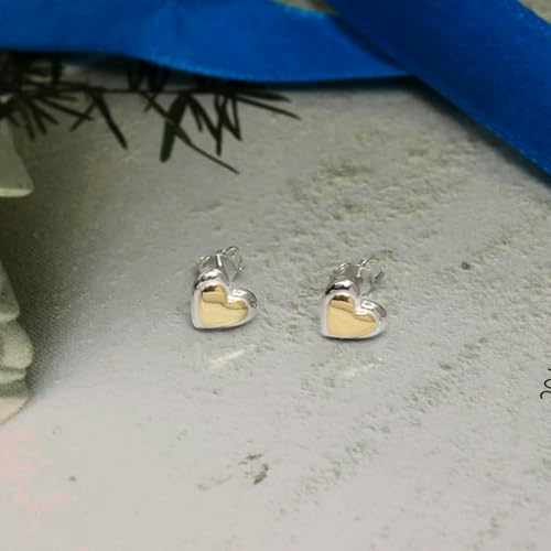 Charmsy 925 Sterling Sliver Stud Earrings for Women | Lightweight Antique Two-Tone Stud-Earrings for Women Teen3