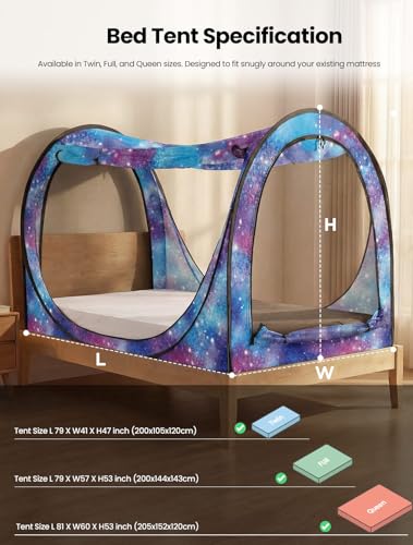 Cortinas de privacidad auto-desplegables Eclipse para colchón matrimonial con aislamiento visual 5