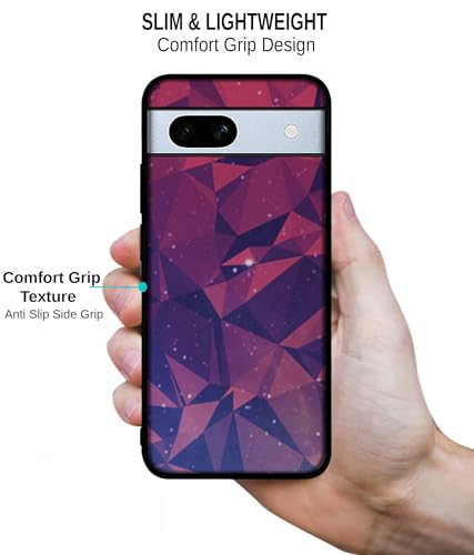 Image of Bad Color Shape Design Premium 2D Printed Metal Back Case Cover for Google Pixel 7A 5G, Purple