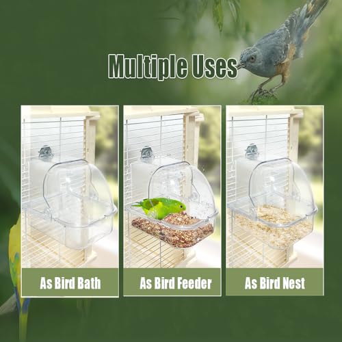 image for WQY GroceryShop Bird Bath for Cage, Cleaning Pet Supplies Cockatiel Bi