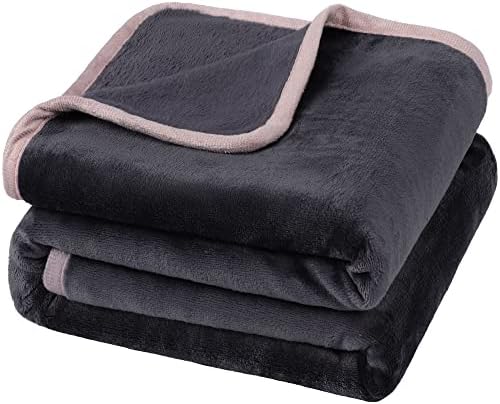 PiccoCasa Flannel Fleece Blanket Soft Lightweight Warm Fuzzy Blanket for All-Seasons, Luxury Comfy Decorative for Couch Living Room Navy Blue Single (130 x 150cm)