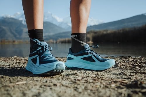 Salomon Salomon Womens Ultra Flow Gore Tex Hiking Shoe, Deep Dive/Tanager Turquoise/Carbon, 10.5 US