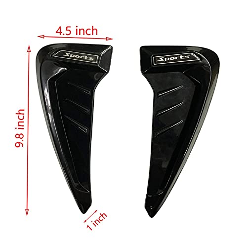 Image of Automaze 2pc Car Air Flow Intake Decorative Side Vent Hood Cover Universal Air Flow Vent Protection Cover (Black)