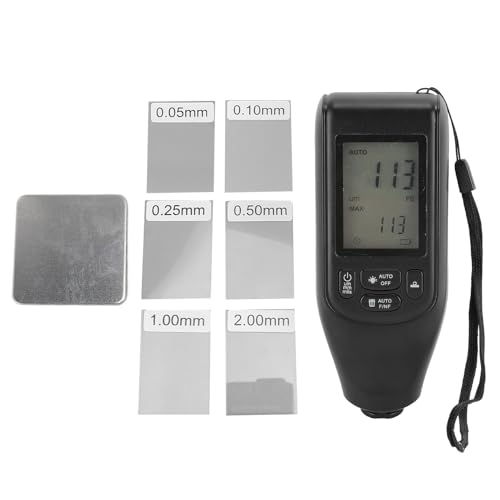 Lybunair Paint Coating Thickness Scale, 0-2000um Range, 3 Units FE NFE Auto Detection, Digital Display, Ideal for Industrial, Automotive, and Metal Face Measurements (Black)