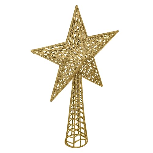 Well Home - Estrella de árbol de Navidad Brillante H.38cm en Color Oro