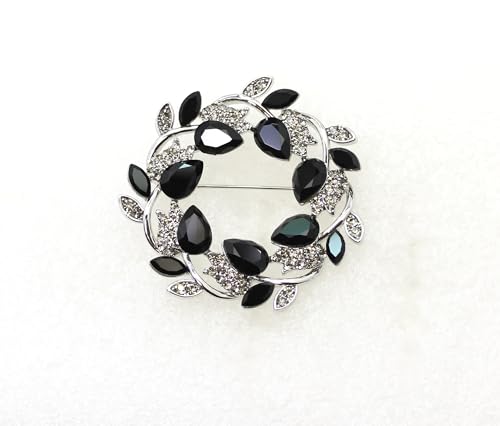 Image of Faship Gorgeous Rhinestone Crystal Floral Wreath Brooch Pin