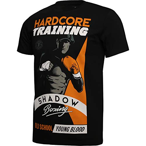T-shirt shadow boxing homme fitness manches courtes vêtement workout et course noir gris blanc