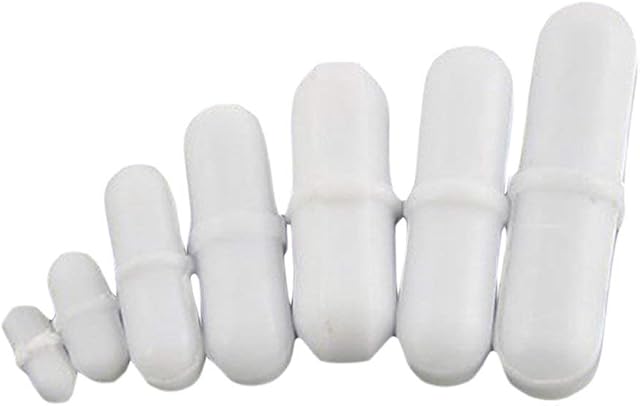 Hotodeal PTFE magnetic stirrer and mixer stir bar (Set of 7) White
