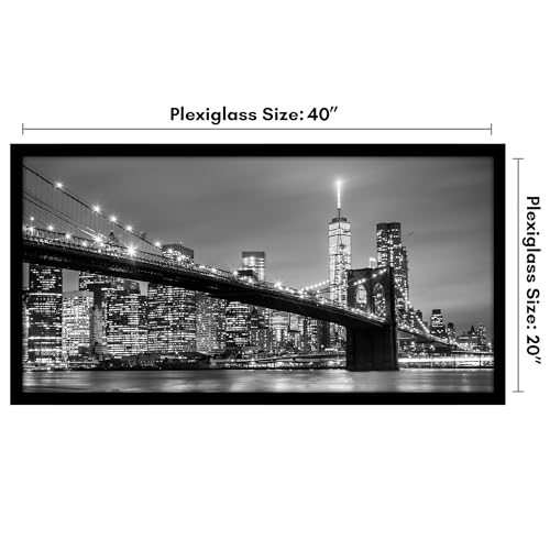 Americanflat 20x40 Picture Frame with Polished Plexiglass - Black Picture Frame - Wide Photo Frames Made of Engineered Wood for Vertical or Horizontal Wall Display - Epic Collection - Black