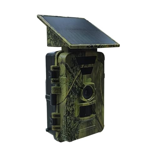 LANTOOCAM Solar Trail Camera, 5K WiFi Game Camera, 5200mAh Forever Power, 64GB SD Card, IP66 Waterproof,120° Wide Angle Night Vision for Outdoor Detection, Monitoring Trail Cameras, H.264 MP4 Video