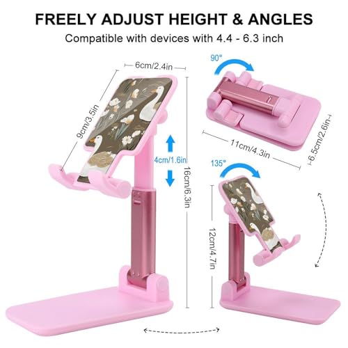 Support téléphone bureau pliable fleurs contre la fatigue cervicale - 2