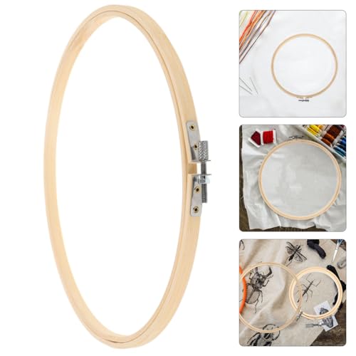 Image of HAPINARY 10.23 Inch Embroidery Hoop Frame DIY Cross Stitch Circle for Needlework Sewing Crafts with Smooth Tightening for Beginners and Hobbyists