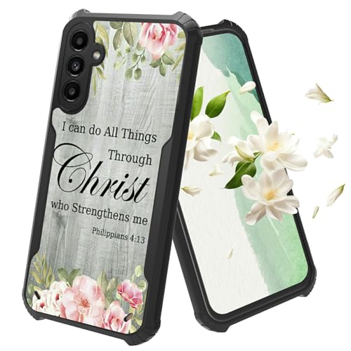 Coque Samsung Galaxy A35 5G avec verset biblique Philippiens 4:13 en TPU souple transparent