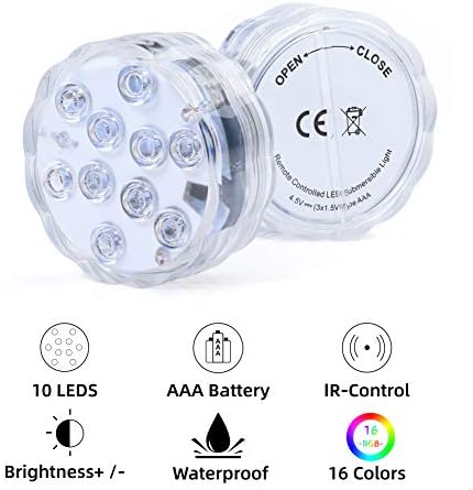 AquaMiracle Submersible LED Lights with Remote Shower Lights Waterproof Battery Operated, Multi Color Changing Hot Tub Lights for Pool, Pond, Aquarium, Bath, Party, Aquarium, Vase Decoration (2-Pack)