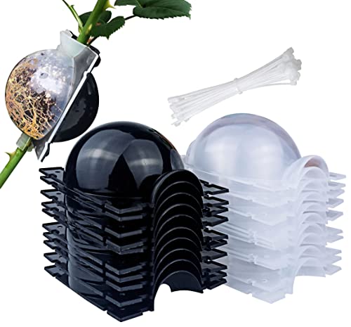 MIIIM 10 PCS Air Layering Propagation Kit with Zip Ties, Reusable Half Transparent Grafting Ball...