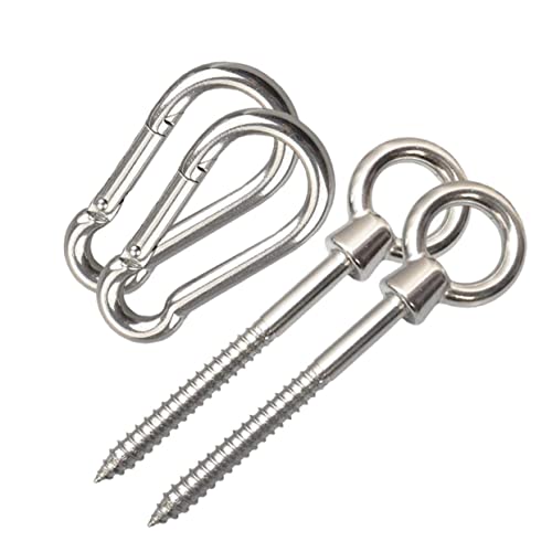 Happyyami Sturdy Stainless Steel Hammock Hooks 4 Pack Kit for Camping Yoga and Indoor Use