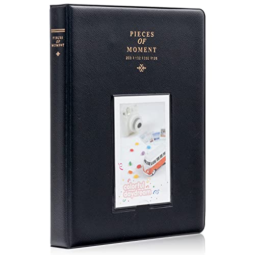 Ablus 128 Pocket Mini Photo Album - Fits Fujifilm Instax, Polaroid Snap, Kodak Mini Film (Black)