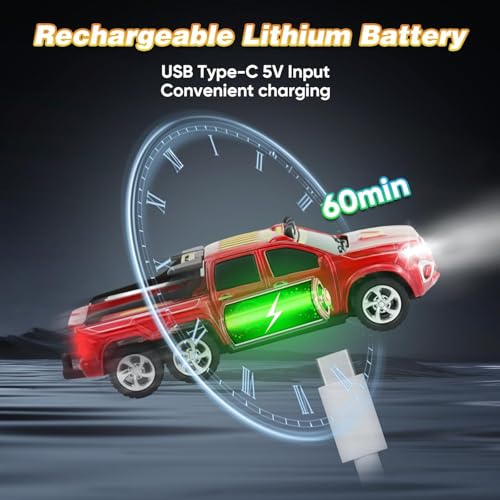 Image of 1:64 Scale Mini RC Car Remote Controlled Car from 3 4 5 6 Years 2.4GHz Mini RC Cars with Tractor and LED Light 3 Speed, Baby Cars Toy Gift