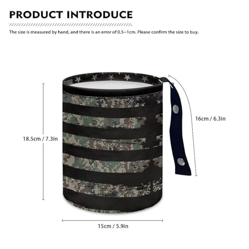 Image of Black American Flag Car Trash Bag, Car Trash Can - Cute, Portable, Collapsible for Back Seat, Floor, or Hanging Headrest Waste Basket - Car Garbage Accessory