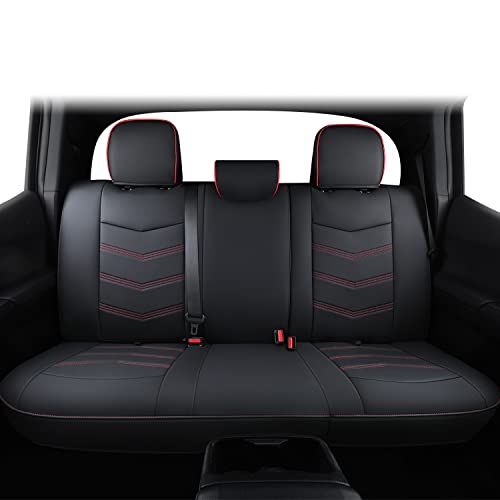 Image of LUCKYMAN CLUB Tacoma Custom Seat Covers M9 Full Set, Fit 2005-2023 Tacoma Double /Crew Cab SR SR5 TRD Sport TRD Off-Road PreRunner Trims, with Waterproof Faux Leather (Full Set, Black-Red)