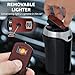 TAKAVU Car Ashtray (1-Pack), Easy Clean Up Detachable Stainless Car Ashtray with Lid Blue Led Light and Removable Lighter for Most Vehicle Cup Holder (Silver)