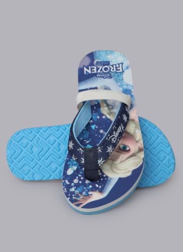 Image of Kidsville Official Frozen Elsa Printed Navy Blue Kids Girls Flip-Flop | Soft, Non-Slip, Indoor, Outdoor, House Slipper, Comfortable & Durable Footwear for Children