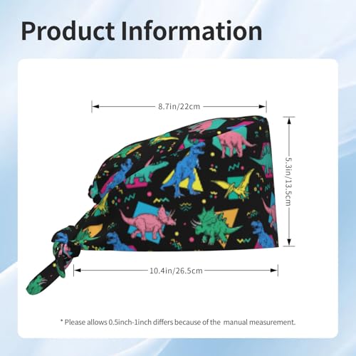 Image of Working Cap Scrub Cap with Sweatband Adjustable Unisex Tie Back Hat for Cleaning Farm Nursing