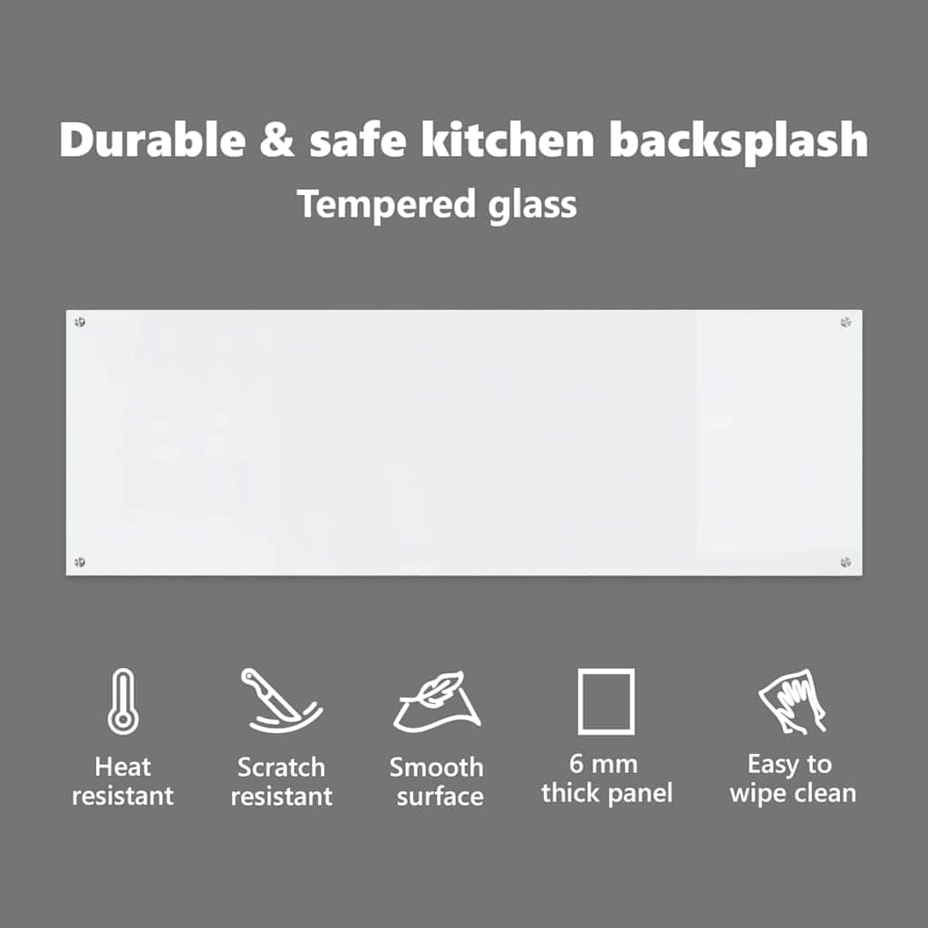 vidaXL Küchenrückwand Transparent 120 x 40 cm Gehärtetes Glas, Moderne, robuste Glasrückwand für die Küche, hitzebeständig, stylisches Design, Easy Montage