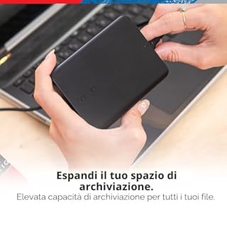 TOSHIBA Canvio Basics HDTB510XK3AA - Hard disk esterno portatile USB 3.0, 1 TB, colore: Nero