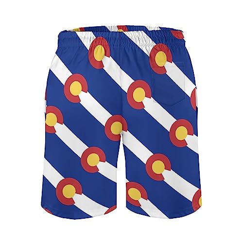 Colorado Flag Mens Swim Trunks Quick Dry Beach Shorts Casual Sports Board Shorts Swimwear with Pocket3