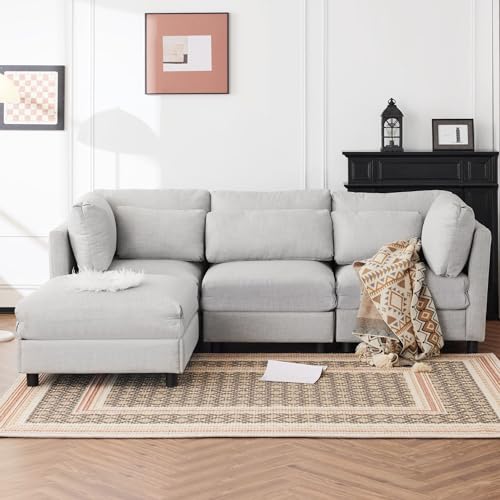 MQGPM Sofá esquinero con función de dormir en forma de L, moderno sofá de 3 plazas con otomana, sofá multifuncional, sofá de salón, muebles tapizados para salón, dormitorio, habitación de invitados,
