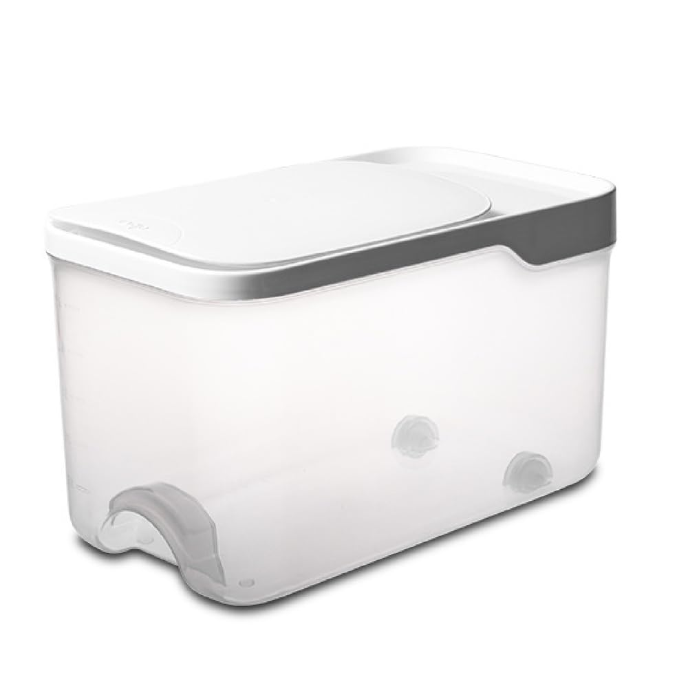 Dispensador de Granos, contenedor de Alimentos de Cocina de 5 kg, contenedor de Almacenamiento de Alimentos con Cuchara de arroz Lavada, contenedor de Alimentos para Mascotas,B