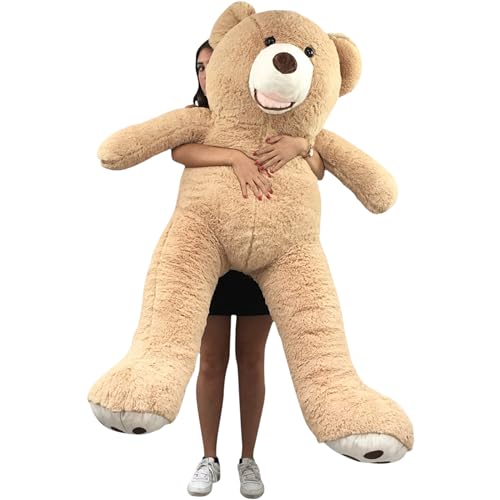 Orso Peluche Gigante, 100 a 340 cm - Assemblato in Francia, Certificato CE - Morbido e Soffice, Abbracci Garantiti - Il Regalo Perfetto per Compleanni e Altre Celebrazioni (160 cm)