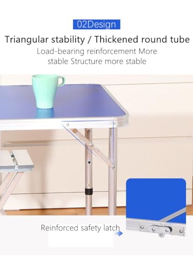 Table pliante aluminium avec chaises pour barbecue et plage