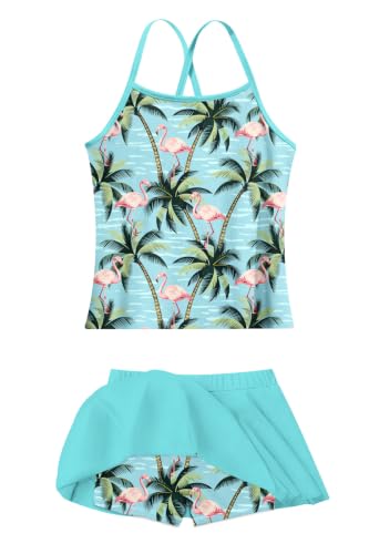 Image of Girls Tankini Swimsuit Two Piece Bathing Suit with Adjustable Strap 3-13 Years