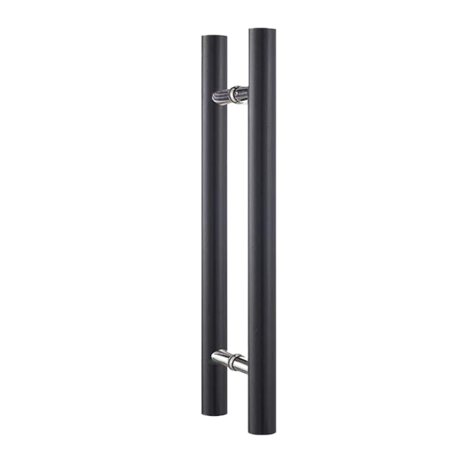 Manijas para Puertas de Granero para Puerta de Madera, manija de Puerta de Vidrio de Alta Resistencia, manija de Puerta de Madera Maciza con Tornillos de Montaje (Color: Negro, tamaño: 60 cm