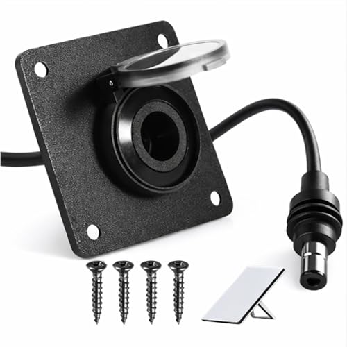 Salario Waterproof Wall Socket Passthrough for Starlink Mini – Aluminum 5.5x2.1mm DC Female Power Connector (12-48 VDC, 5A, 12“/30CM Wire Lead) – for RV, Campervan, Caravan, Motorhome & Battery Box