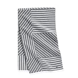 Lacoste Guethary Striped Towel – 100% Cotton, Reversible Modern Geometric Design, Soft & Absorbent, Durable & Lightweight, Machine Washable – Meteorite, 30