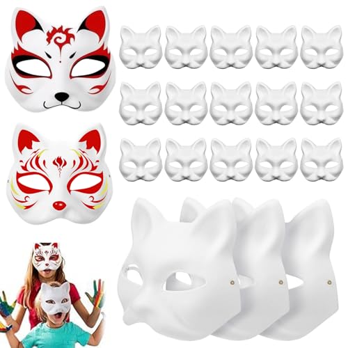 Masque de chat blanc Therian à personnaliser pour déguisement DIY