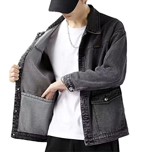 Veste ample homme grise XXL avec revers surdimensionné coupe décontractée