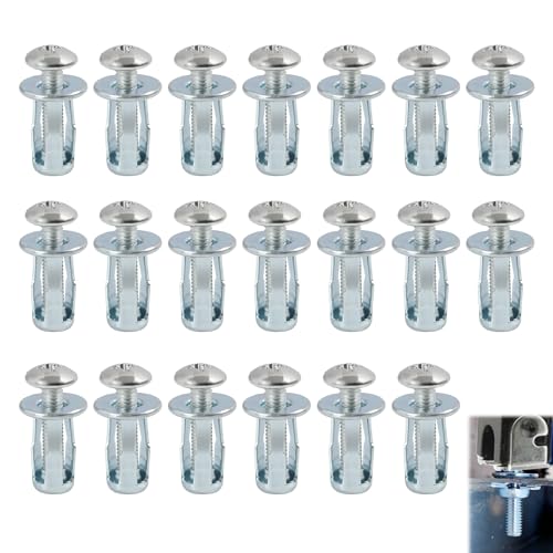 20 Pcs Tuercas de Pétalo M4 x 20, Tuercas de Expansión para Fijaciones en Pared Hueca, Acero Galvanizado Resistente a la Corrosión, Ideal para Uso en Paredes Finas y Suaves (M4 x 20)