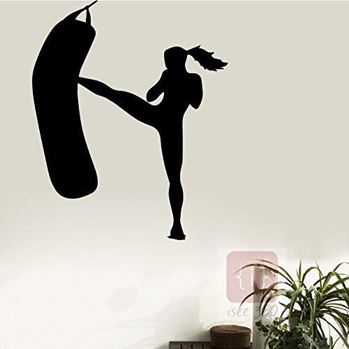 Roonir Gym Wall Sticker Gym Stickers for Wall Large Size Kicking Girl Workout Sticker for Glass Door Bedroom Home Fitness Vinyl Black Decals W x H 18 x 22 inch (B08B4XTR43) Amazon Price History, Amazon Price Tracker